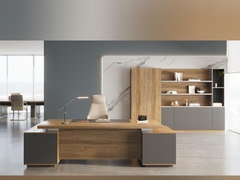 अखरोट रंग आधुनिक प्रबंधक कार्यालय डेस्क वाणिज्यिक फर्नीचर