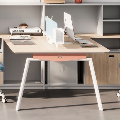 Two-Person Staff Desk Partition Separated