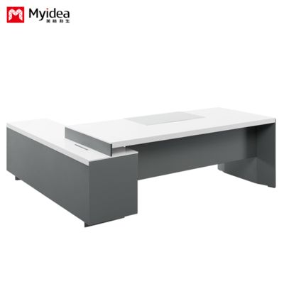 customization white baked paint big office desk，luxurious modern CEO office desk，creative and fashionable single supervisor desk