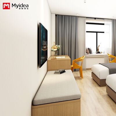 New Custom Wooden Cabinet Table with Side Drawers for Single Occupancy, Office Desk Panel with Socket Workstation