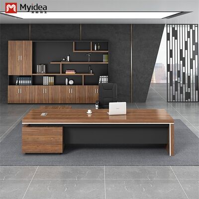 Modern Eco-Friendly L-shaped Executive Computer Desk with Large-capacity Storage Sub-cabinet