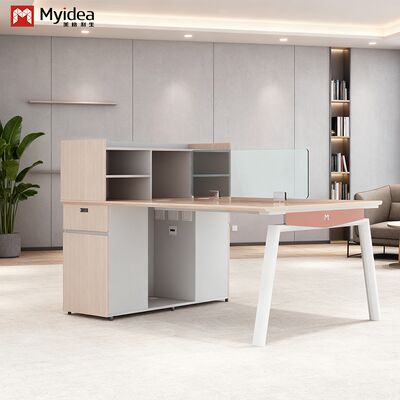 Modern Contemporary Staff Desk with Glass Screen and Eco-Friendly Office Furniture for Commercial Use