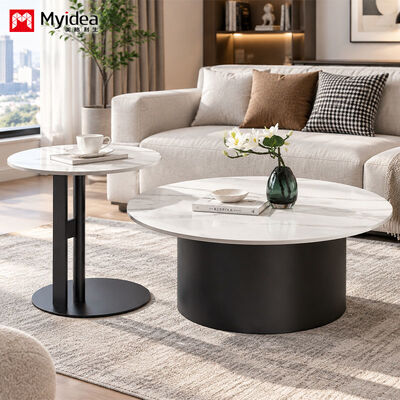 खरीदना 2-Piece Nesting Coffee Table Set for Living Room & Office, Sintered Stone Surface with Black Sand Carbon Steel Legs, Space-Saving Large & Small Combination Design. दो टुकड़े वाले नेस्टिंग कॉफी टेबल सेट लिविंग रूम और ऑफिस के लिए, ब्लैक सैंड कार्बन स्टील लेग्स के साथ सिंटेड स्टोन सरफेस, स्पेस-सेविंग लार्ज और स्मॉल कॉम्बिनेशन डिज़ाइन online manufacture