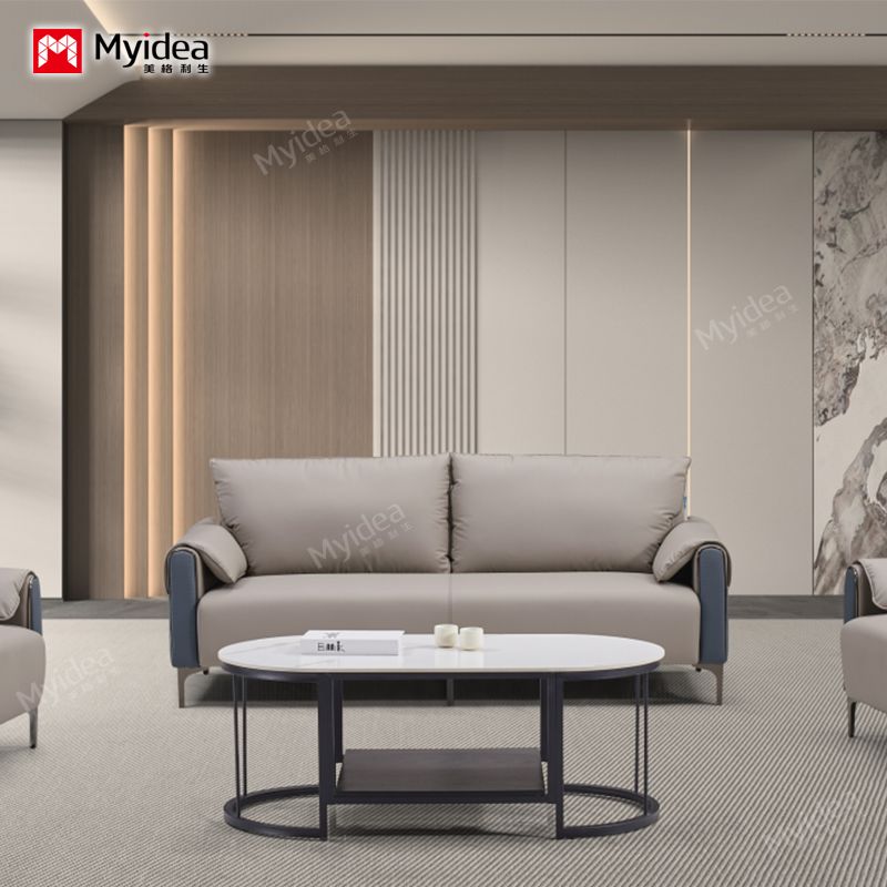 Modern luxury design office sofa set leather coffee table business reception company owner negotiation hotel lobby store lounge area