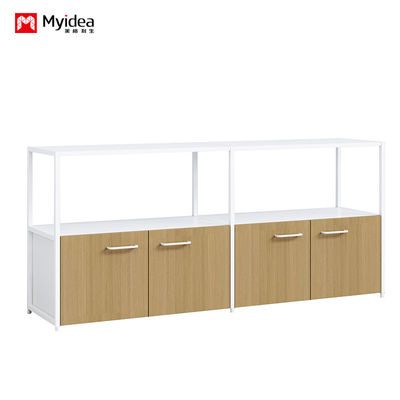 Myidea क्लासिक दो परत चाय पानी कैबिनेट कंपनी कार्यालय प्रदर्शन विभाजन कैबिनेट कैबिनेट दरवाजा के साथ दस्तावेज़ और डेटा भंडारण कैबिनेट