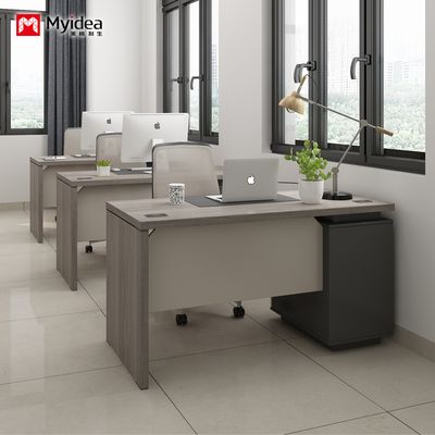 भंडारण के लिए आधुनिक न्यूनतम कार्यालय डेस्क, व्यावहारिक कंप्यूटर डेस्क, एकतरफा स्टाफ स्क्रीन डेस्क